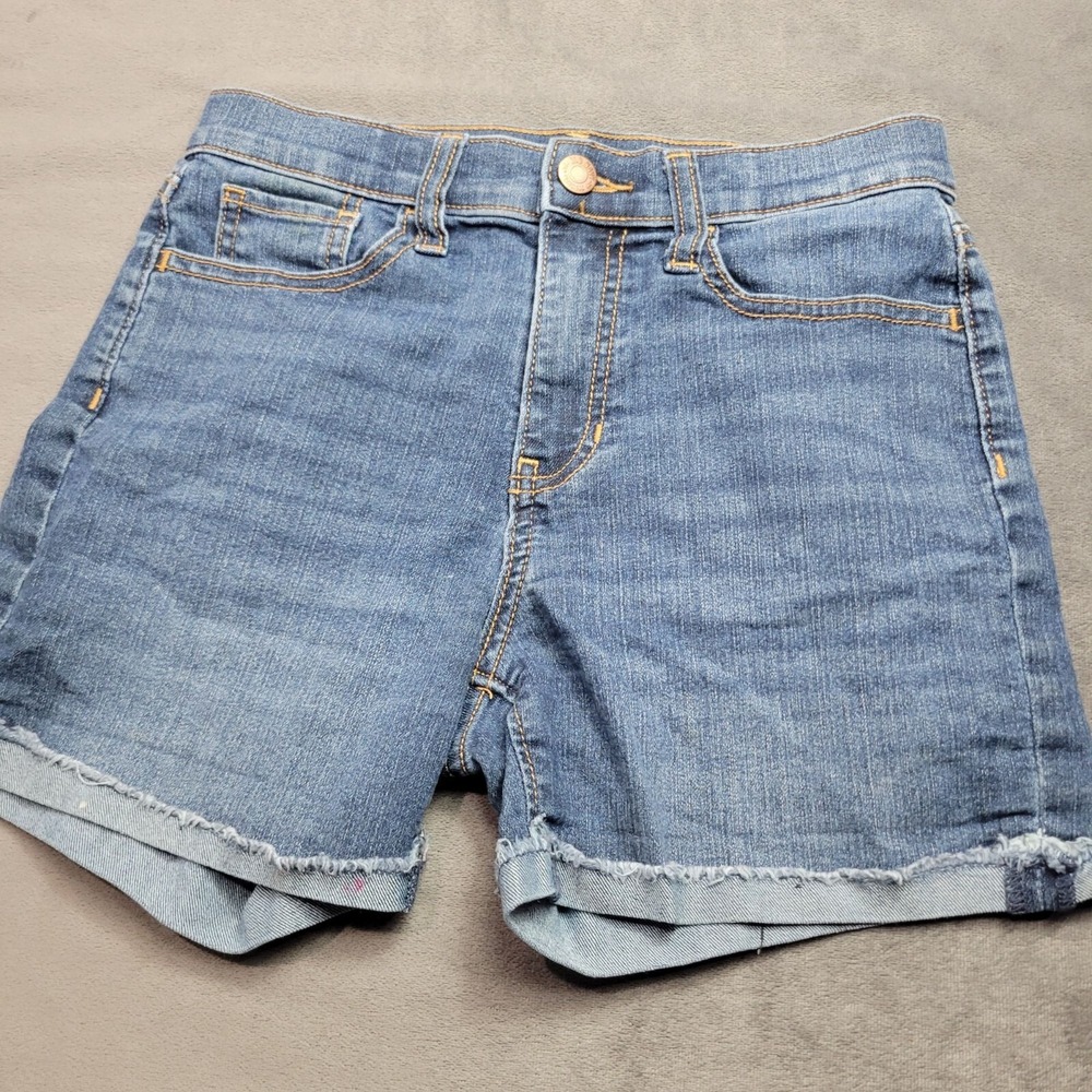 Old Navy Girls Denim Shorts Size 12 Frayed Hem Stretchy Jeans